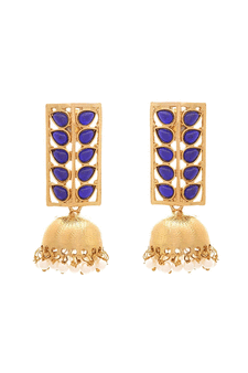 Gold pearl jhumkas
