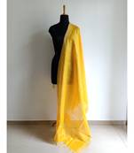 Turmeric yellow mulberry silk dupatta