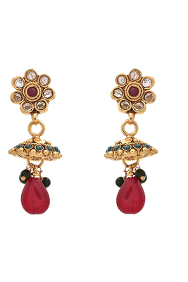 Gold diamond jhumkas 1