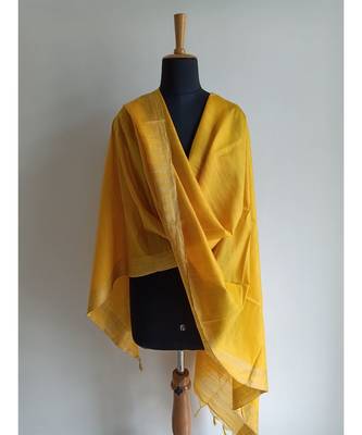 Turmeric yellow mulberry silk dupatta 2