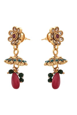 Gold diamond jhumkas 2