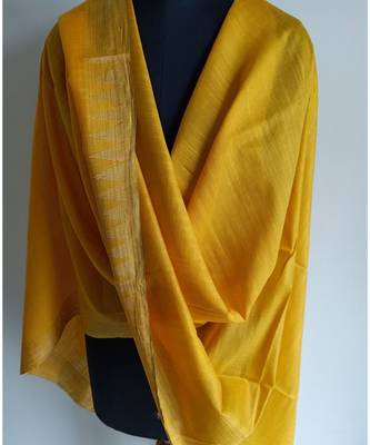 Turmeric yellow mulberry silk dupatta 3