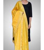 Light yellow mulberry silk dupatta