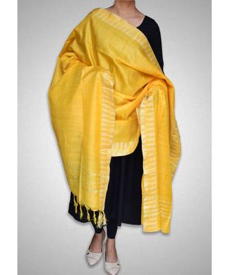 Light yellow mulberry silk dupatta 2