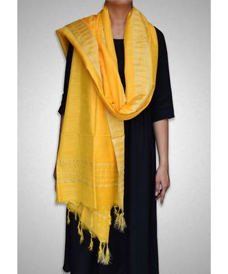Light yellow mulberry silk dupatta 3