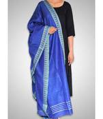 Indigo blue mulberry silk dupatta