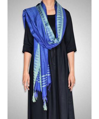 Indigo blue mulberry silk dupatta 3