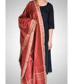 Red mulberry silk dupatta