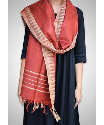 Red mulberry silk dupatta 3
