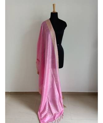 baby pink mulberry silk dupatta 1