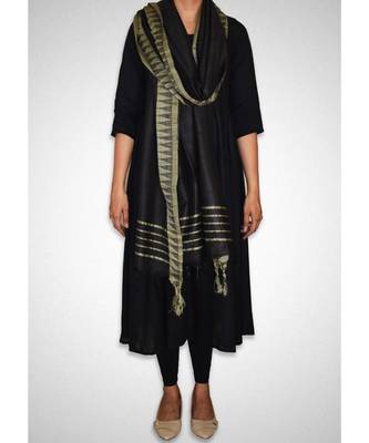 Black mulberry silk dupatta 3