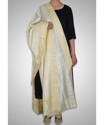 Ivory mulberry silk dupatta 1