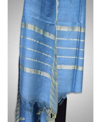 Marine blue mulberry silk  dupatta 4