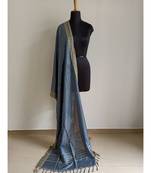 Light grey mulberry silk dupatta