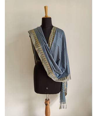 Light grey mulberry silk dupatta 2