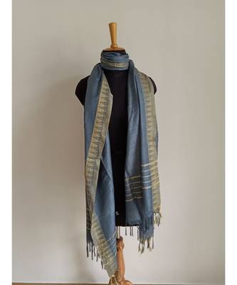 Light grey mulberry silk dupatta 3
