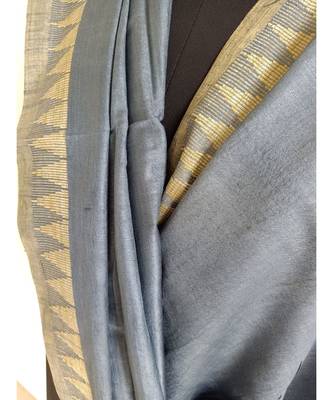 Light grey mulberry silk dupatta 4