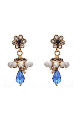 Gold diamond jhumkas 1