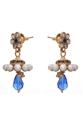 Gold diamond jhumkas 2