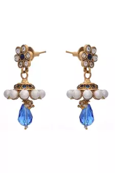 Gold diamond jhumkas