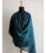 Nature print space blue chanderi silk shibori work dupatta