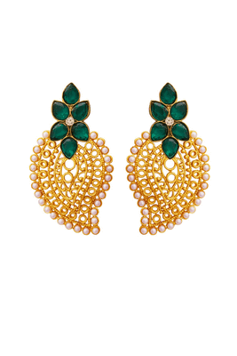 Gold pearl danglers-drops 1