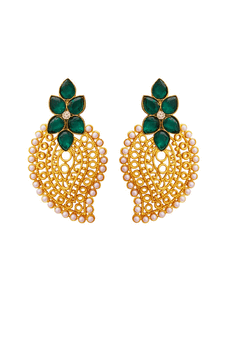 Gold pearl danglers-drops