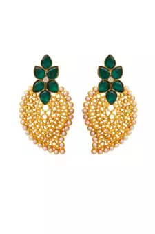 Gold pearl danglers-drops