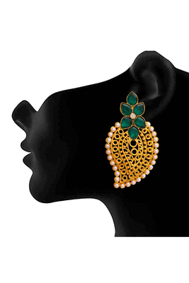 Gold pearl danglers-drops 2