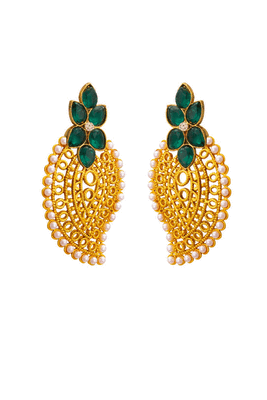Gold pearl danglers-drops 3