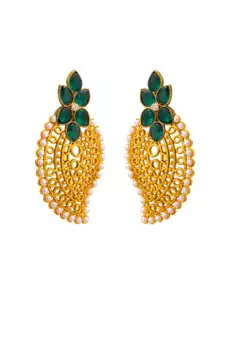 Gold pearl danglers-drops