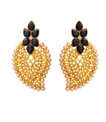 Gold pearl danglers-drops