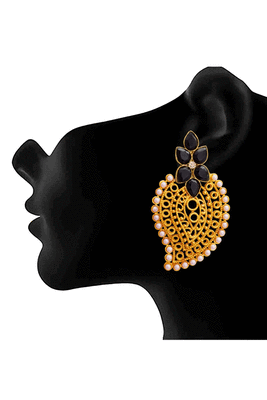 Gold pearl danglers-drops 2