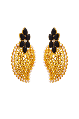 Gold pearl danglers-drops 3