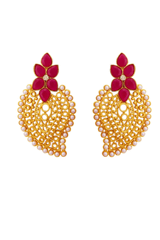 Gold pearl danglers-drops