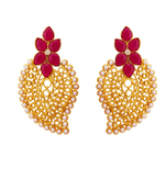 Gold pearl danglers-drops
