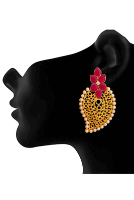 Gold pearl danglers-drops 2