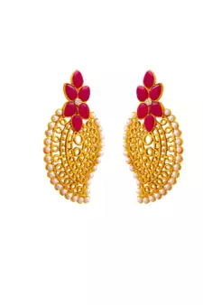Gold pearl danglers-drops