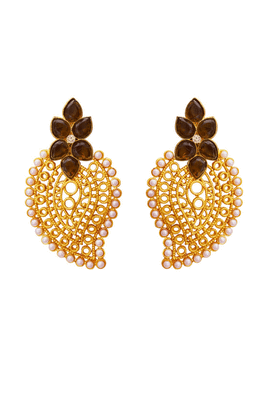 Gold pearl danglers-drops 1