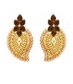 Gold pearl danglers-drops