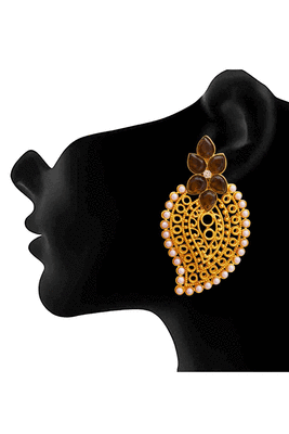 Gold pearl danglers-drops 2
