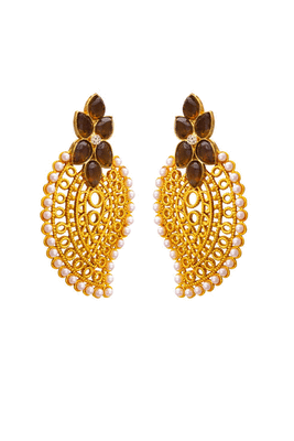Gold pearl danglers-drops 3
