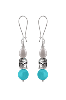 Silver pearl danglers-drops