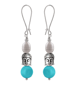 Silver pearl danglers-drops