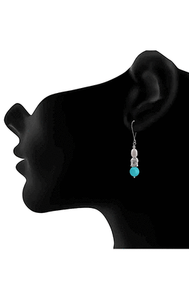 Silver pearl danglers-drops 2