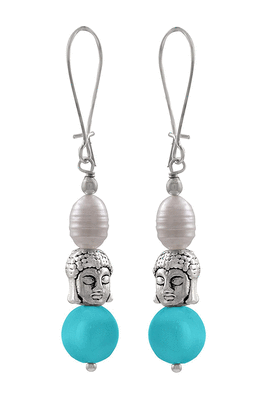 Silver pearl danglers-drops 3