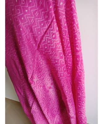 Fuschia pink triangle print chanderi silk shibori work dupatta 3
