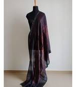 Black orange square chanderi silk shibori work dupatta