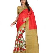 Multicolor Printed Art Silk Saree With Blouse