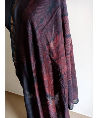 Black orange square chanderi silk shibori work dupatta 4